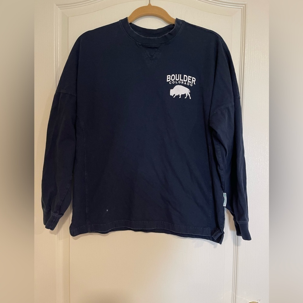 Navy blue Boulder, Colorado long sleeve tee​​​​​​